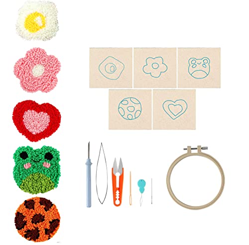 LIKEUDO 5 Kit Tasse Coaster Cup Mat Stickerei Starter Kit Erwachsene Stanznadel Anfänger Tassenmatte Muster Punch Needle Set Anfänger Starter Stanznadelstoff Muster Set DIY Stanznadel Stickrahmen Kit LIKEUDO 5 Kit Tasse Coaster Cup Mat Stickerei Starter Kit Erwachsene Stanznadel Anfänger Tassenmatte Muster Punch Needle Set Anfänger Starter Stanznadelstoff Muster Set DIY Stanznadel Stickrahmen Kit von LIKEUDO