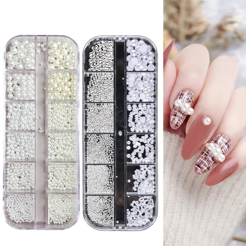 2 Box Nagel Steine, Weiße Perlennägel Halbrunde Perlen Nail Art Charm, Glitzersteine Nägel, Nagel Steinchen, Kleine Edelstahlperlen Steinchen Für Nägel, Nail Art Strasssteine, DIY Nail Art Crafts 2 Box Nagel Steine, Weiße Perlennägel Halbrunde Perlen Nail Art Charm, Glitzersteine Nägel, Nagel Steinchen, Kleine Edelstahlperlen Steinchen Für Nägel, Nail Art Strasssteine, DIY Nail Art Crafts von LILELIG
