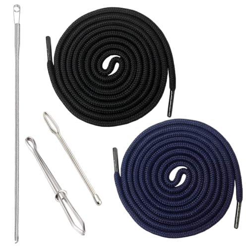 2 Stück Kordel Für Jogginghose, Kordel Für Hoodie, 160cm Hoodie Kordel, Jogginghose Band Mit 3 Nadeleinfädler, Kordelzug Jogginghose, Für Jogginghosen,Hoodies,Jacken,Sweatshirts(Schwarz, Dunkelblau) 2 Stück Kordel Für Jogginghose, Kordel Für Hoodie, 160cm Hoodie Kordel, Jogginghose Band Mit 3 Nadeleinfädler, Kordelzug Jogginghose, Für Jogginghosen,Hoodies,Jacken,Sweatshirts(Schwarz, Dunkelblau) von LILELIG