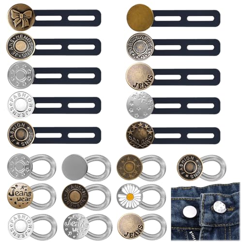 20 Stück Hosenknopf Verlängerung, Knopfverlängerung Für Hosen, Hosenbunderweiterung Knopf, Jeans Einziehbare Knöpfe, Hosen Expander Button Für Damen Herren Jeans, Verstellbarer Bundverlängerung Hose 20 Stück Hosenknopf Verlängerung, Knopfverlängerung Für Hosen, Hosenbunderweiterung Knopf, Jeans Einziehbare Knöpfe, Hosen Expander Button Für Damen Herren Jeans, Verstellbarer Bundverlängerung Hose von LILELIG