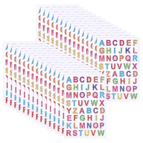 30 Fotos Buchstaben Aufkleber Buchstaben Sticker Aufkleber Buchstaben Bunte Selbstklebende Buchstaben-Laseraufkleber, Geeignet für Diy-Scrapbooking, Dekorative Kunst (9,6 * 15,4 Cm) von LILELIG