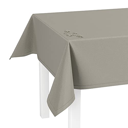 LILENO HOME Tischdecke abwaschbar [140x280cm] in Sand - Gesäumte Polypropylen Gewebe Tischdecke wasserdicht mit Fleckschutz von LILENO HOME