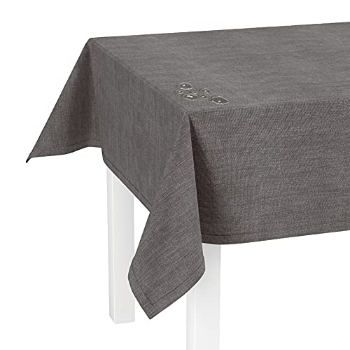 LILENO HOME Tischdecke abwaschbar [140x280cm] in Stone - Gesäumte Polypropylen Gewebe Tischdecke wasserdicht mit Fleckschutz von LILENO HOME