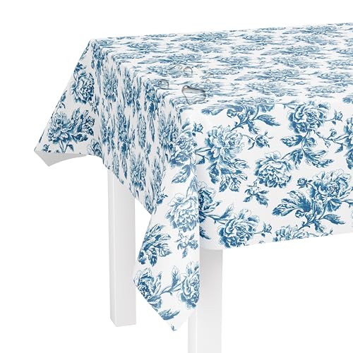 LILENO HOME Tischdecke abwaschbar als Meterware 200x140cm (Schnittkante) in English Rose BAU Motiv - Wachstuchtischdecke wasserabweisend ideal als Tischtuch o. Tischläufer für Bierzeltgarnitur von LILENO HOME