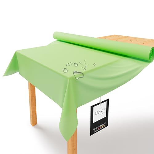 LILENO HOME Tischdeckenrolle 1,10 x 25 m - Tischdecke Apfelgrün aus Vlies - Stoffähnlich, abwaschbare Tischdecke als Rolle, Meterware Tischtuchrolle - Einweg Papiertischdecke Rolle Alternative von LILENO HOME
