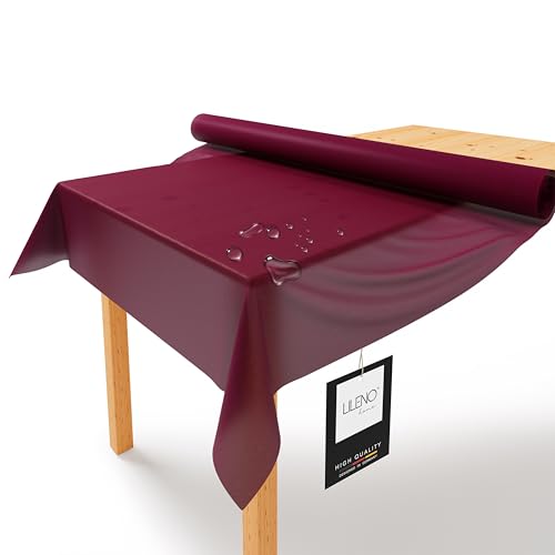 LILENO HOME Tischdeckenrolle 1,10 x 25 m - Tischdecke Bordeaux aus Vlies - Stoffähnlich, abwaschbare Tischdecke als Rolle, Meterware Tischtuchrolle - Einweg Papiertischdecke Rolle Alternative von LILENO HOME