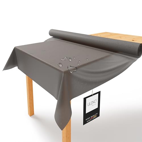 LILENO HOME Tischdeckenrolle 1,10 x 25 m - Tischdecke Taupe aus Vlies - Stoffähnlich, abwaschbare Tischdecke als Rolle, Meterware Tischtuchrolle - Einweg Papiertischdecke Rolle Alternative von LILENO HOME