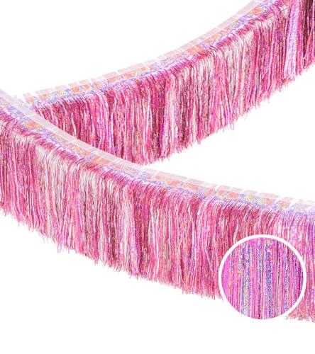 Premium Glitzer Rosa Fransen Lametta Girlande für Party Dekorationen – 4 Schichten dick, 2 Stück | LILF Folie Metallic Banner Party Luftschlangen für Hochzeit Geburtstag Weihnachten Dekoration Zuhause Premium Glitzer Rosa Fransen Lametta Girlande für Party Dekorationen – 4 Schichten dick, 2 Stück | LILF Folie Metallic Banner Party Luftschlangen für Hochzeit Geburtstag Weihnachten Dekoration Zuhause von LILF