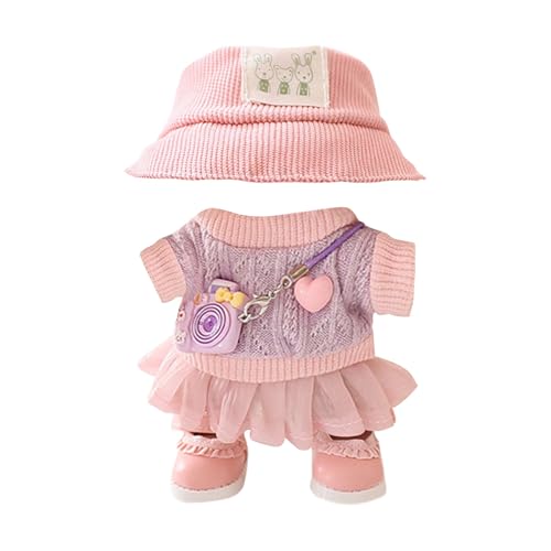Bekleidung für 17cm Puppe Plüsch,Kuscheltier Kleidung Outfit nur Bekleidungs zubehör für 17cm Puppe Plush Pullover Hoodie Bekleidung DIY Kinder Geschenke Puppenbekleidung(#36) von LILIHOT