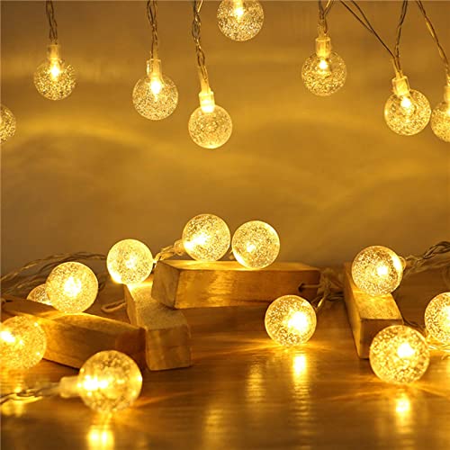 LILIIN Kristall Lichterkette Kugel LED Lichterketten Warmweiß, Deko Leuchte mit 8 Modi Wasserdicht IP44 Innen und Außen Lichter für Garten Terrasse Party Balkon Deko(30M, 240LEDs) von LILIIN