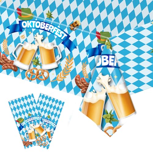 2 Stück Oktoberfest Tischdecke,Oktoberfest Deko,Bayern Party Dekoration Bayerische Tischdeko,Blau Weiß Bayrische Bier Tischtuch Set,Biertisch Plastik Einweg Tischdecken,für Festival Tisch(137×274cm) 2 Stück Oktoberfest Tischdecke,Oktoberfest Deko,Bayern Party Dekoration Bayerische Tischdeko,Blau Weiß Bayrische Bier Tischtuch Set,Biertisch Plastik Einweg Tischdecken,für Festival Tisch(137×274cm) von LILIKAI