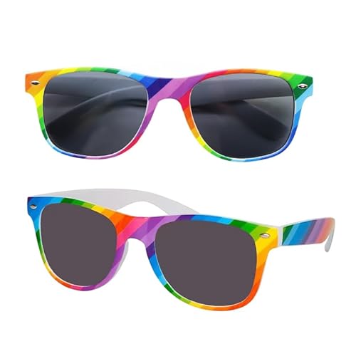 2 Stück Regenbogen Sonnenbrille,Pride Outfit LGBTQ Accessoires,CSD Outfit Damen Herren,Gay Bunte Brille,LGBT Partybrillen Rainbow Sunglass,für Hippie Kostüm Zubehör,Fasching Party Brillen Accessoire 2 Stück Regenbogen Sonnenbrille,Pride Outfit LGBTQ Accessoires,CSD Outfit Damen Herren,Gay Bunte Brille,LGBT Partybrillen Rainbow Sunglass,für Hippie Kostüm Zubehör,Fasching Party Brillen Accessoire von LILIKAI