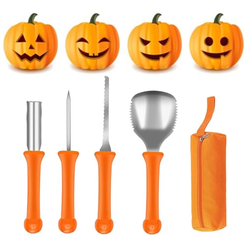 4 Stück Halloween Schnitzwerkzeug Kürbis,Schnitzset Halloween Basteln Pumpkin Schnitzen Werkzeug,Profi Kürbisschnitzwerkzeuge Set Carving Kürbisse Kopf lantern Animiert Deko,für Kinder Erwachsene 4 Stück Halloween Schnitzwerkzeug Kürbis,Schnitzset Halloween Basteln Pumpkin Schnitzen Werkzeug,Profi Kürbisschnitzwerkzeuge Set Carving Kürbisse Kopf lantern Animiert Deko,für Kinder Erwachsene von LILIKAI