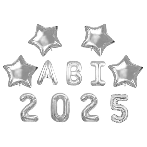 Graduation Deko 2025,Abschluss Deko,2025 Graduation Celebration Ballons Party Supplies,Banner für Abschluss Abschlussfeier ABI Schulabschluss Dekoration 2025 High School Graduation Ballons (Silber) von LILIKAI
