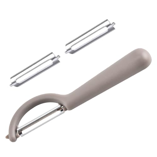 Sparschäler Tupper mit 2 Ersatzklingen für Tupperware Schäler,Kartoffelschäler Küche,Tupper Schäler Set,Vegetable Peeler Edelstahl,Kunststoffgriff P-Schäler,Leicht Reinigung,für Obst Gemüse (hellgrau) Sparschäler Tupper mit 2 Ersatzklingen für Tupperware Schäler,Kartoffelschäler Küche,Tupper Schäler Set,Vegetable Peeler Edelstahl,Kunststoffgriff P-Schäler,Leicht Reinigung,für Obst Gemüse (hellgrau) von LILIKAI