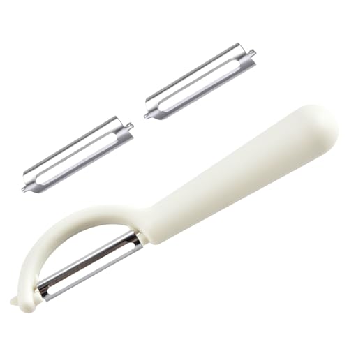 Sparschäler Tupper mit 2 Ersatzklingen für Tupperware Schäler,Kartoffelschäler Küche,Tupper Schäler Set,Vegetable Peeler Edelstahl,Kunststoffgriff P-Schäler,Leicht Reinigung,für Obst Gemüse (weiß) Sparschäler Tupper mit 2 Ersatzklingen für Tupperware Schäler,Kartoffelschäler Küche,Tupper Schäler Set,Vegetable Peeler Edelstahl,Kunststoffgriff P-Schäler,Leicht Reinigung,für Obst Gemüse (weiß) von LILIKAI