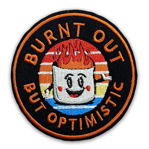 Aufnäher mit Aufschrift "Burnt Out But Optimistic", 7,6 cm, lustiger Flicken zum Aufbügeln oder Aufnähen, Stickerei, Stoffapplikation für Trucker, Hut, Kleidung, Rucksack, DIY-Zubehör, Kollegen Aufnäher mit Aufschrift "Burnt Out But Optimistic", 7,6 cm, lustiger Flicken zum Aufbügeln oder Aufnähen, Stickerei, Stoffapplikation für Trucker, Hut, Kleidung, Rucksack, DIY-Zubehör, Kollegen von LILIROZE