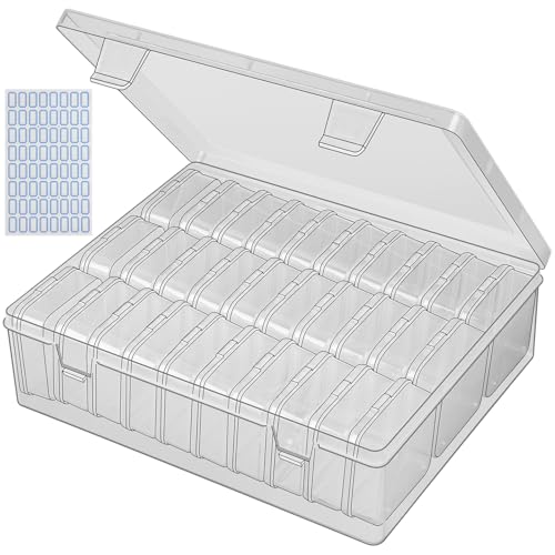 LILUONGS 30 Teilige Aufbewahrungsbox Klein, Diamond Painting Zubehör Boxen, Kunststoff Perlen Aufbewahrungsbox mit Klappdeckel für Perlen Samen Bastelarbeiten kleine Gegenstände (1 Stück) von LILUONGS