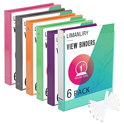 3-Ringbuch, 2,5 cm, runder Ring, anpassbarer Sichtbuch mit Taschen, verschiedene Farben, 6 Stück 3-Ringbuch, 2,5 cm, runder Ring, anpassbarer Sichtbuch mit Taschen, verschiedene Farben, 6 Stück von LIMANLIRY