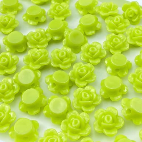 LIMAOLLY 200 Stück Acryl-Rosen-Perlen, Bonbonfarben, flache Rückseite, Abstandshalter, lose pastellfarbene, bunte Dekoration für Bastelarbeiten, Schmuckherstellung, Armband, Halskette, Ohrringe LIMAOLLY 200 Stück Acryl-Rosen-Perlen, Bonbonfarben, flache Rückseite, Abstandshalter, lose pastellfarbene, bunte Dekoration für Bastelarbeiten, Schmuckherstellung, Armband, Halskette, Ohrringe von LIMAOLLY
