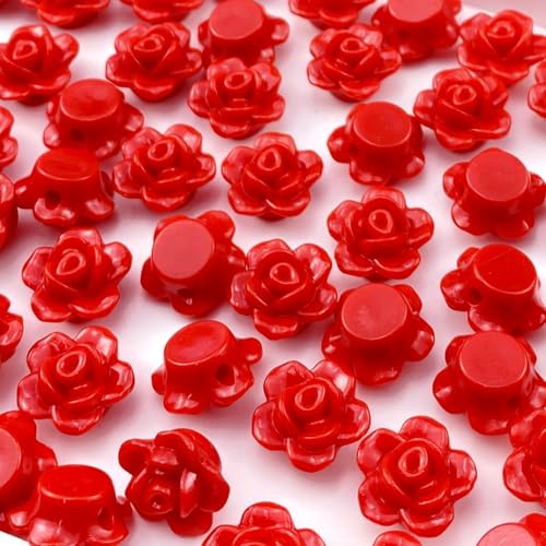 LIMAOLLY 200 Stück Acryl-Rosen-Perlen, Bonbonfarben, flache Rückseite, Abstandshalter, lose pastellfarbene, bunte Dekoration für Bastelarbeiten, Schmuckherstellung, Armband, Halskette, Ohrringe (rot) LIMAOLLY 200 Stück Acryl-Rosen-Perlen, Bonbonfarben, flache Rückseite, Abstandshalter, lose pastellfarbene, bunte Dekoration für Bastelarbeiten, Schmuckherstellung, Armband, Halskette, Ohrringe (rot) von LIMAOLLY
