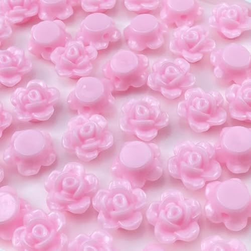 LIMAOLLY 200 Stück Acryl-Rosen-Perlen, Bonbonfarben, flache Rückseite, Abstandshalter, lose pastellfarbene, bunte Dekoration für Bastelarbeiten, Schmuckherstellung, Armband, Halskette, Ohrringe LIMAOLLY 200 Stück Acryl-Rosen-Perlen, Bonbonfarben, flache Rückseite, Abstandshalter, lose pastellfarbene, bunte Dekoration für Bastelarbeiten, Schmuckherstellung, Armband, Halskette, Ohrringe von LIMAOLLY
