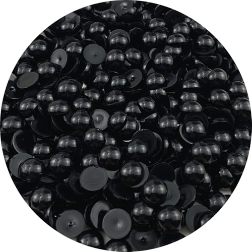 LIMAOLLY Halbperlen mit flacher Rückseite, rund, 10 mm, für Schmuckherstellung, Scrapbooking, Schuhe, Kleidung, Tassen, Nagelkunst, Dekoration, Schwarz, 400 Stück LIMAOLLY Halbperlen mit flacher Rückseite, rund, 10 mm, für Schmuckherstellung, Scrapbooking, Schuhe, Kleidung, Tassen, Nagelkunst, Dekoration, Schwarz, 400 Stück von LIMAOLLY