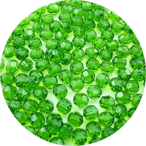 LIMAOLLY Runde facettierte Acrylperlen, 6 mm, bunt, Kristall, Kunststoff, Abstandshalter, lose Perlen für Bastelarbeiten, Halsketten, Armbänder, Ohrringe, Windspiele, Grün, 800 Stück LIMAOLLY Runde facettierte Acrylperlen, 6 mm, bunt, Kristall, Kunststoff, Abstandshalter, lose Perlen für Bastelarbeiten, Halsketten, Armbänder, Ohrringe, Windspiele, Grün, 800 Stück von LIMAOLLY