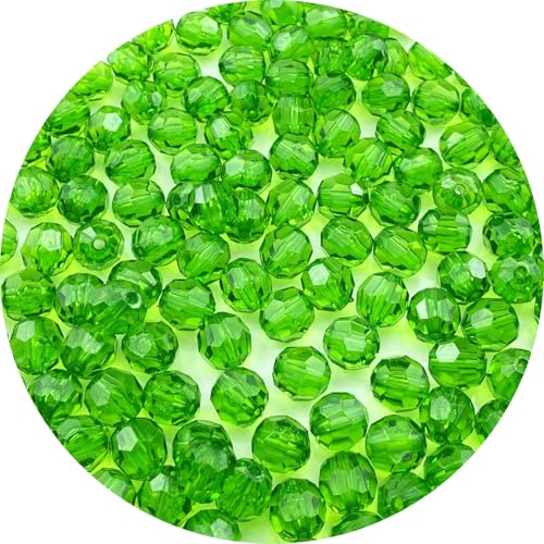 LIMAOLLY Runde facettierte Acrylperlen, 8 mm, bunt, Kristall, Kunststoff, Abstandshalter, lose Perlen für Bastelarbeiten, Halsketten, Armbänder, Ohrringe, Windspiele, Grün, 300 Stück LIMAOLLY Runde facettierte Acrylperlen, 8 mm, bunt, Kristall, Kunststoff, Abstandshalter, lose Perlen für Bastelarbeiten, Halsketten, Armbänder, Ohrringe, Windspiele, Grün, 300 Stück von LIMAOLLY