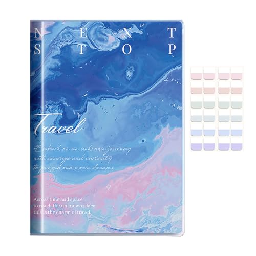 LIMEQKI Notizbuch B5 Mit Karteikarten, Journal Buch Liniert Dickes Tagebücher Mit 150 Seiten, Wasserdichtes Gummiabdeckungs -Notebook Für Arbeit, Universität, High School, Zeichnen (Blauer Marmor) von LIMEQKI