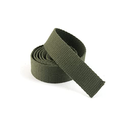 25mm 38mm Breit Baumwolle Gurtband, 5 Meter Canvas Baumwollband für Rucksäcke Nähen (38MM, Armeegrün) von LIMIMIH
