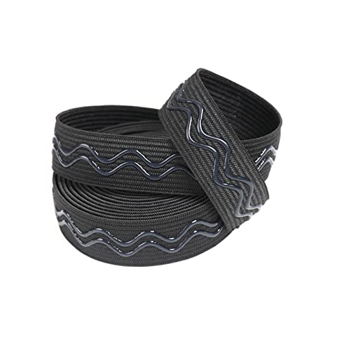 LIMIMIH 5 Meters 20 mm 25mm breites rutschfestes Wellenform Silikon Schwarz Gummiband (5M X 25MM) von LIMIMIH