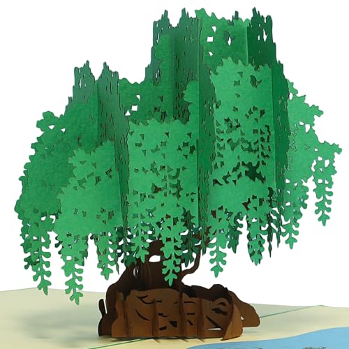 LINPOPUP®, LIN17593, Pop Up Karte Baum, Pop Up Karte Natur, Pop Up Geburtstagskarte, POP UP Karten Geburtstag, 3D Grußkarten Baum, Klappkarte, Geburtstagskarte, Gutschein Teich Garten, N347 von LINPOPUP