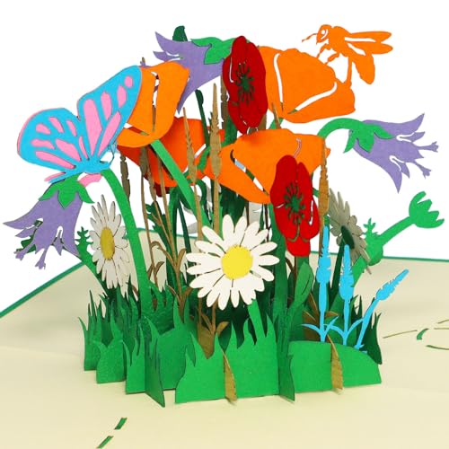 LINPOPUP®, LIN17599, Pop Up Karte Blumen, Pop Up Geburtstagskarte, Grußkarten Blumen, Klappkarte Geburtstagskarte, Muttertagskarte, Danke, Viel Glück, Bienen, Schmetterling, Blumen, N353 LINPOPUP®, LIN17599, Pop Up Karte Blumen, Pop Up Geburtstagskarte, Grußkarten Blumen, Klappkarte Geburtstagskarte, Muttertagskarte, Danke, Viel Glück, Bienen, Schmetterling, Blumen, N353 von LINPOPUP