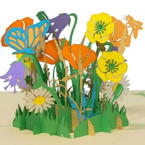 LIN17613, Pop Up Karte Blumen, Pop Up Geburtstagskarte, Grußkarten Blumen, Klappkarte Geburtstagskarte, Muttertagskarte, Danke, Viel Glück, Gute Besserung, Bienen, Schmetterling, Blumen, N356 LIN17613, Pop Up Karte Blumen, Pop Up Geburtstagskarte, Grußkarten Blumen, Klappkarte Geburtstagskarte, Muttertagskarte, Danke, Viel Glück, Gute Besserung, Bienen, Schmetterling, Blumen, N356 von Lin