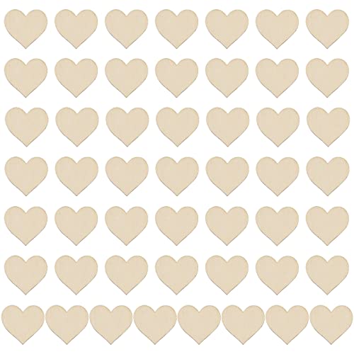 Holzherzen Deko,Mini Wooden Hearts,Holzherzen,Verschönerungen Holzscheiben Deko zum Basteln,für Hochzeits-Deko DIY Handwerk Verzierungen Tischdeko(50 Stück) von LINAERSHAO