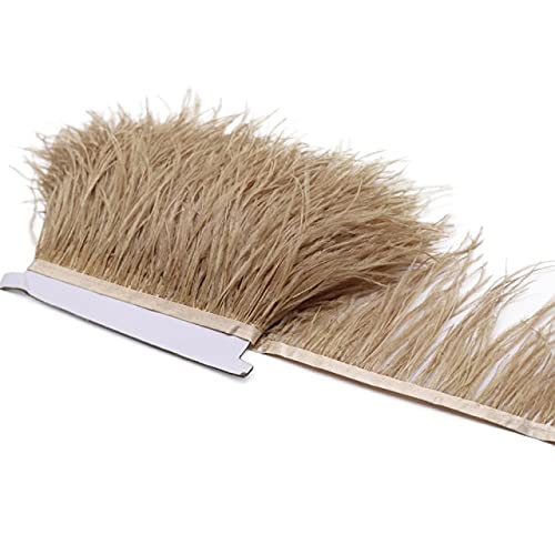 LINCD 1 Meter Beige Straußenfedern Trim Fringe 8-10CM Natürliche Dekoration Federn Band für Hochzeit Kleid Bekleidungszubehör LINCD 1 Meter Beige Straußenfedern Trim Fringe 8-10CM Natürliche Dekoration Federn Band für Hochzeit Kleid Bekleidungszubehör von LINCD