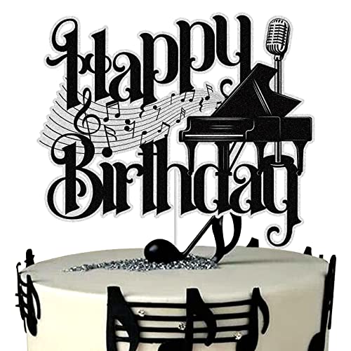 Musik Klavier Happy Birthday Kuchen Toppers Schwarz Glitzer Musik Kuchen Noten Kuchen Dekoration Musik Liebhaber Thema Geburtstag Party Supplies für Musiker Musik Klavier Happy Birthday Kuchen Toppers Schwarz Glitzer Musik Kuchen Noten Kuchen Dekoration Musik Liebhaber Thema Geburtstag Party Supplies für Musiker von LINGBOOM