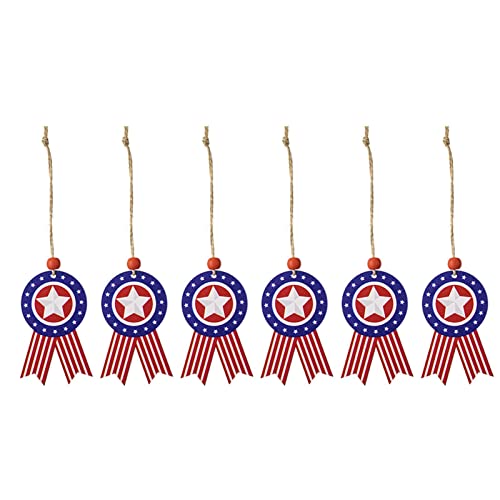 Ornamente aus amerikanischem Holz, Anhänger zum Unabhängigkeitsfest, 6 Stück, Patriotisch, Holz, Scheiben, Rot, Weiß, Blau, Anhänger für Memorial Day Lingjiong Ornamente aus amerikanischem Holz, Anhänger zum Unabhängigkeitsfest, 6 Stück, Patriotisch, Holz, Scheiben, Rot, Weiß, Blau, Anhänger für Memorial Day Lingjiong von LINGJIONG