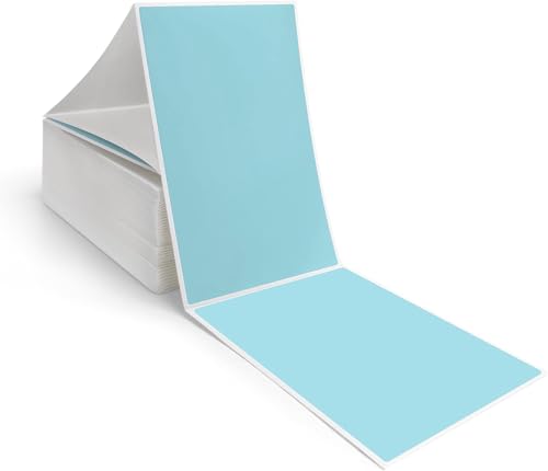 LINGLONG Fanfold Thermodirekt-Etiketten, 4 x 6 cm, Thermo-Versand-Etiketten mit perforierten, kommerziellen Qualität, für Thermodrucker, Hellblau, 500 Etiketten/Stapel, 1 Stapel LINGLONG Fanfold Thermodirekt-Etiketten, 4 x 6 cm, Thermo-Versand-Etiketten mit perforierten, kommerziellen Qualität, für Thermodrucker, Hellblau, 500 Etiketten/Stapel, 1 Stapel von LINGLONG