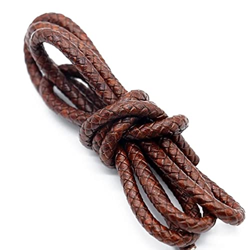1 Meter 3/4/5/6 mm Runde geflochtene Lederschnüre Vintage Schwarz Kaffee Kuh Leder Schnur Seil für Armband Schmuckherstellung 1 Meter 3/4/5/6 mm Runde geflochtene Lederschnüre Vintage Schwarz Kaffee Kuh Leder Schnur Seil für Armband Schmuckherstellung von LINGP