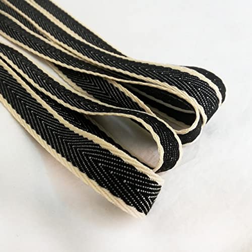 LINGP 2 Meter 15MM Nachahmung Denim Fischgrätband Polyester Baumwolle Gurtband Für Leinwand Hut Rucksack Strap Gepäckbesatz von LINGP