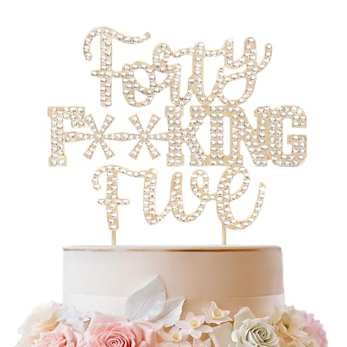 LINGTEER Forty Five lustiger goldener Strass-Kuchenaufsatz – Cheers to 45th Birthday 45 Years Old Anniversary Party Cake Centerpieces Topper Dekorationen Geschenk Schild LINGTEER Forty Five lustiger goldener Strass-Kuchenaufsatz – Cheers to 45th Birthday 45 Years Old Anniversary Party Cake Centerpieces Topper Dekorationen Geschenk Schild von LINGTEER