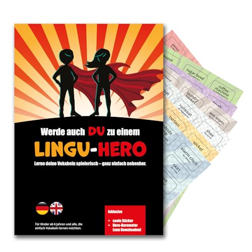 Vokabel Sticker – für Anfänger - Grundwortschatz Englisch Vokabelaufkleber für Kinder und Erwachsene Lernsticker – Englischlernen leicht gemacht Vokabel Sticker – für Anfänger - Grundwortschatz Englisch Vokabelaufkleber für Kinder und Erwachsene Lernsticker – Englischlernen leicht gemacht von LINGU-HERO