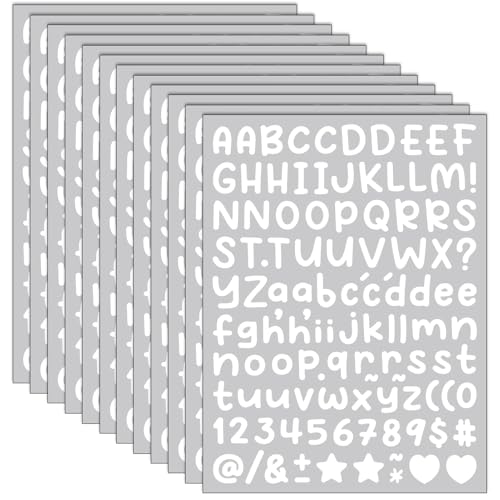 12 Blätter Buchstaben Aufkleber Kleine, 1344 Stücke 13 mm Selbstklebende Buchstaben Zahlen Sticker, Klebebuchstaben Wetterfest Vinyl Alphabet für DIY Scrapbooking, Grußkartendekoration (Weiß) von LINGYUEDUO