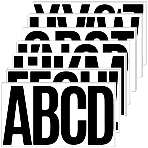 Buchstaben Aufkleber Groß(15 cm), 14 Blätter Selbstklebende Wasserfester Alphabet Aufkleber Vinyl Letter Sticker für Outdoor Schilder Poster Briefkästen Fenster (Schwarz) von LINGYUEDUO