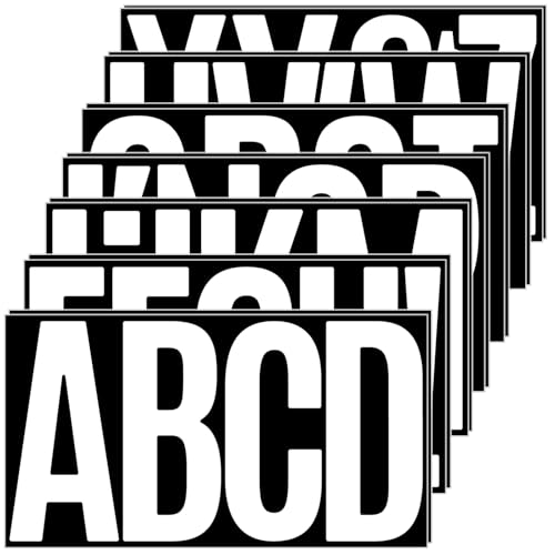 Buchstaben Aufkleber Groß(15 cm), 14 Blätter Selbstklebende Wasserfester Alphabet Aufkleber Vinyl Letter Sticker für Outdoor Schilder Poster Briefkästen Fenster (Weiß) von LINGYUEDUO
