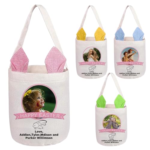 LINGYULG Personalisierte Osterkörbe für Mädchen und Jungen, personalisierter Osterkorb mit Namen, Hasen-Osterkorb-Design – perfekt für Feiertage und Partygeschenke LINGYULG Personalisierte Osterkörbe für Mädchen und Jungen, personalisierter Osterkorb mit Namen, Hasen-Osterkorb-Design – perfekt für Feiertage und Partygeschenke von LINGYULG