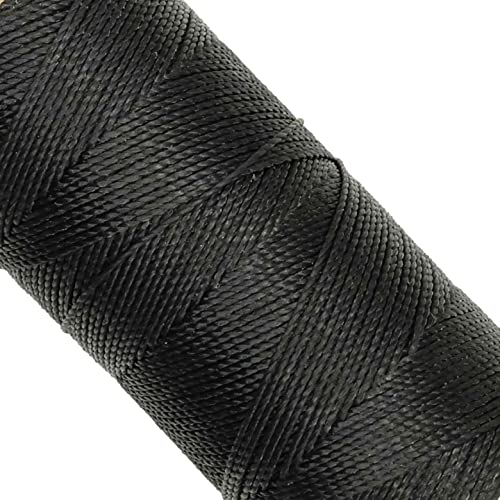 LINHASITA, Garnspule, gewachst, 100 g / 170 Meter, Dicke: 1 mm, Polyester, Makramee-Garn, 30 Farben 170 metros / 100 gr Schwarz von LINHASITA