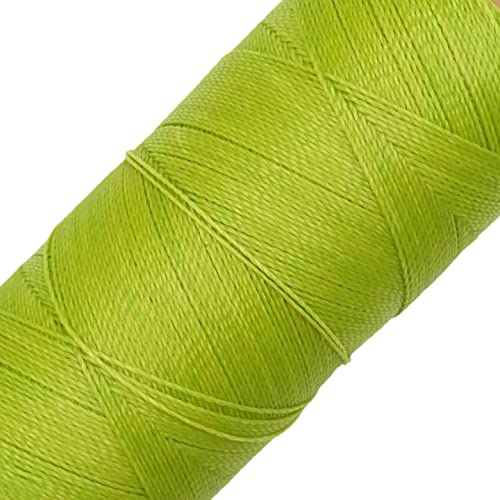 LINHASITA Garnspule, gewachst, 100 g / 360 Meter, Dicke: 0,5 mm, Polyester, Makramee-Garn, 30 Farben, Apfelgrün von LINHASITA